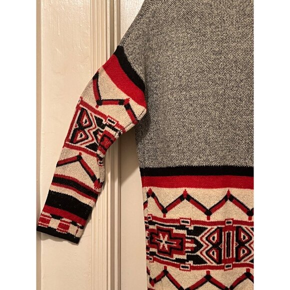 Maxsport Large Sweater Duster Tribal Open Ftont Pockets Soft Outdoor Long Sleeve - Picture 12 of 16